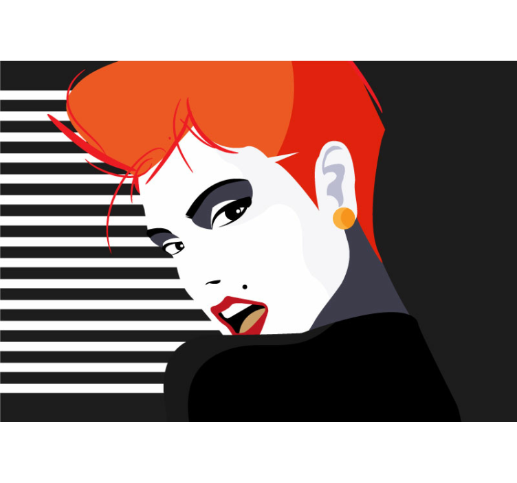 Tapisserie murale art détail de portrait élégant - TenStickers