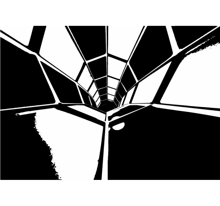 Tapisserie murale abstraite vue en perspective géométrique - TenStickers