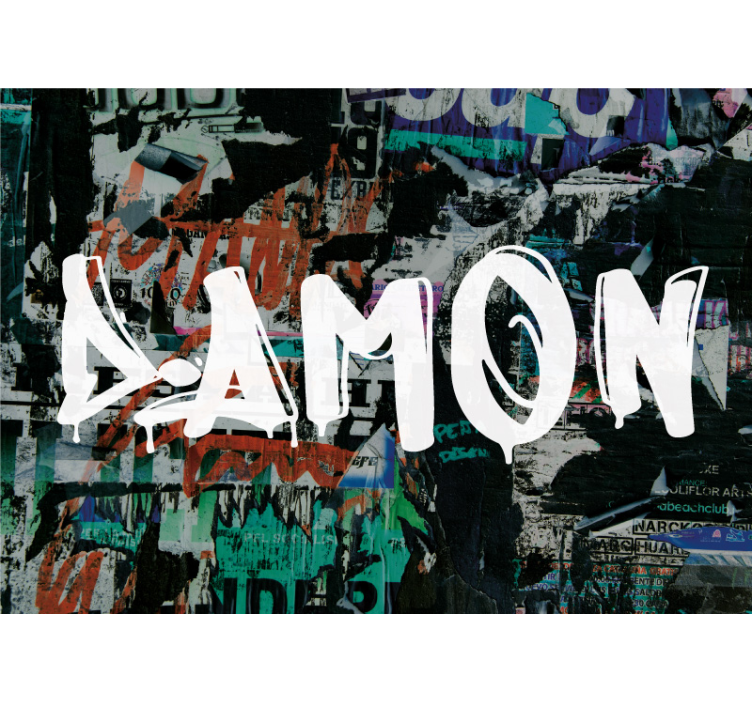 Papier peint chambre ado Nom de style urbain personnalisé - TenStickers