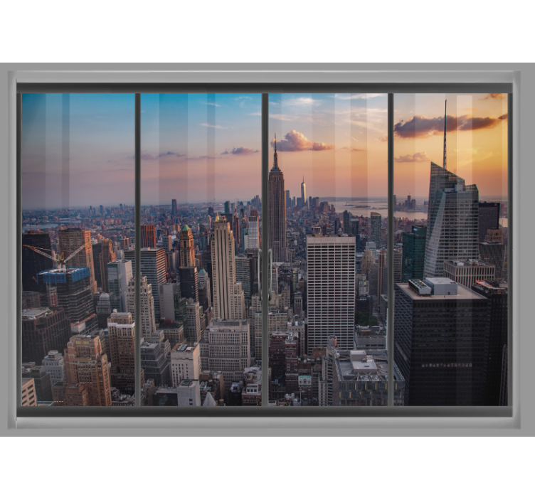 Tapisserie murale fenêtre new york avec vue - TenStickers