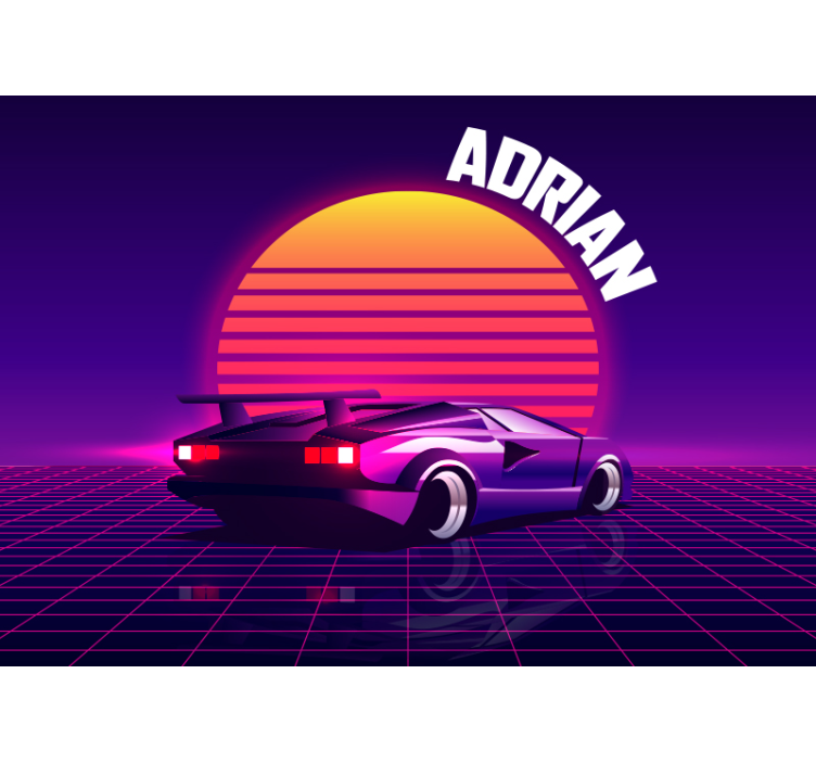 Tapisserie véhicules voiture de course rétro - TenStickers