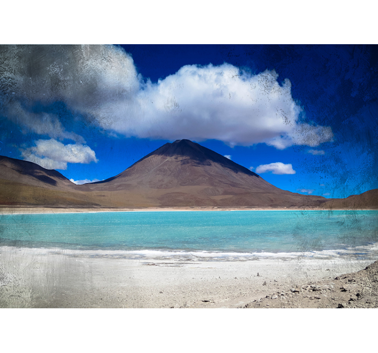 Tapisserie murale paysage perspective du lac alpin - TenStickers