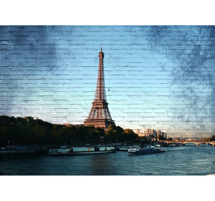 Tapisserie paris vue perspective de la tour eiffel - TenStickers
