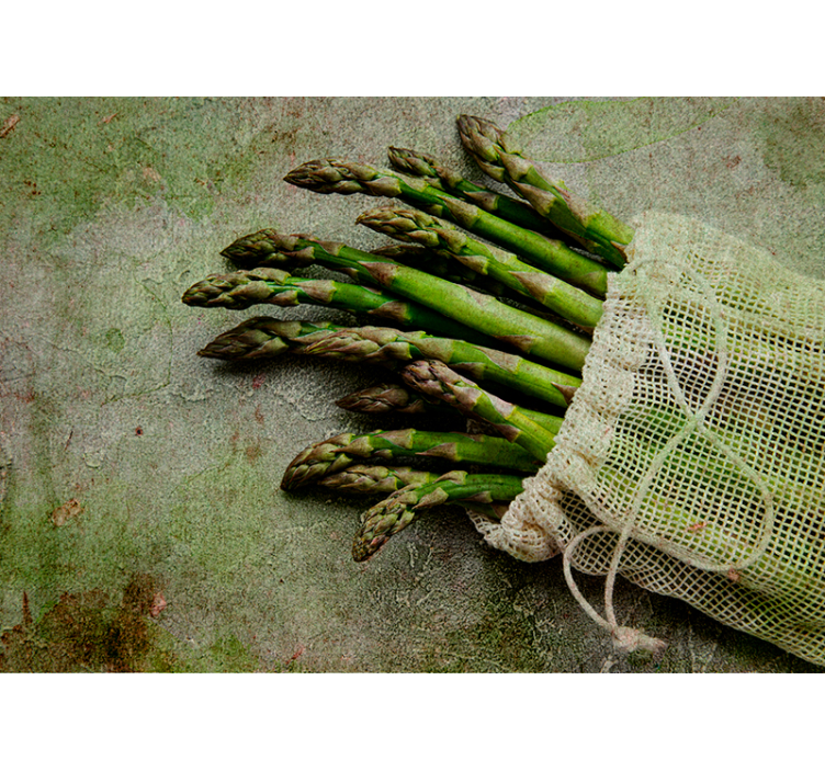 Papier peint cuisine Asperges dans un sac - TenStickers