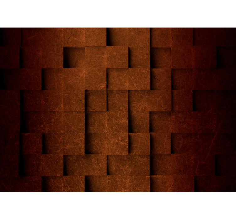 Papier peint 3D Mozaic géométrique marron - TenStickers