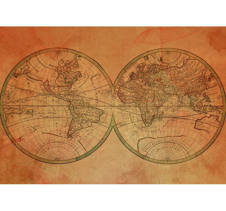 Papier peint mural carte du monde Carte antique - TenStickers
