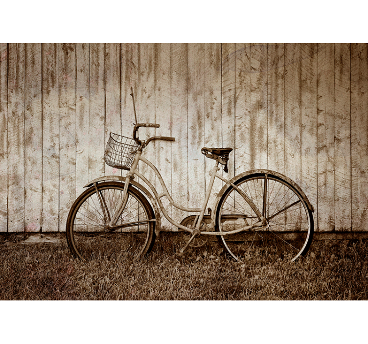 Tapisserie véhicules scène de vélo vintage - TenStickers