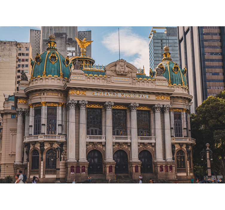 Tapisserie ville architecture de théâtre historique - TenStickers