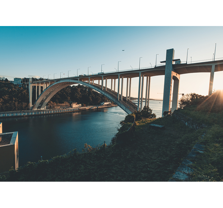 Tapisserie ville vue du pont architectural - TenStickers