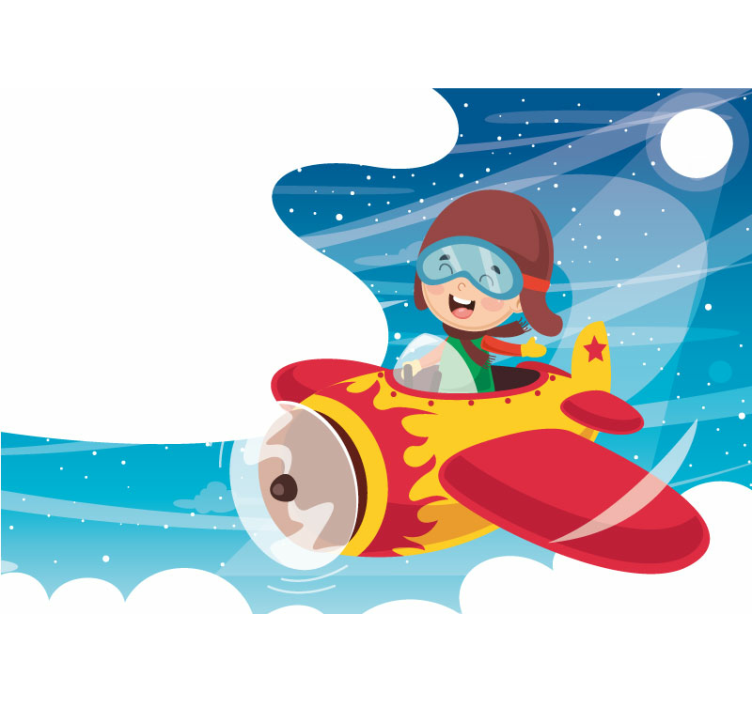 Papier peint enfant Dessin avec des aviateurs - TenStickers