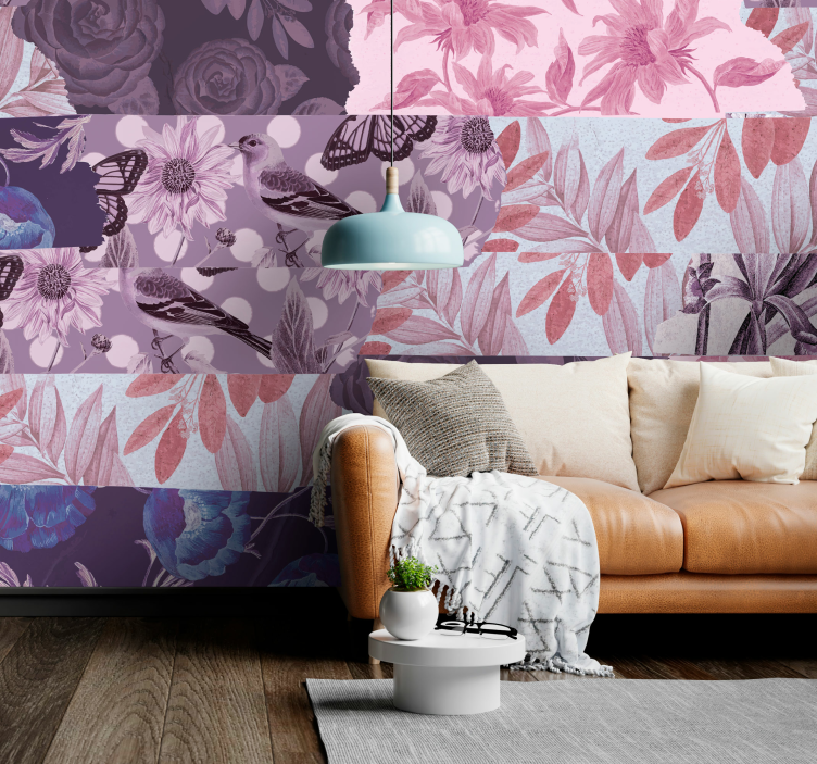 Papier peint mural de fleurs Collage floral - TenStickers