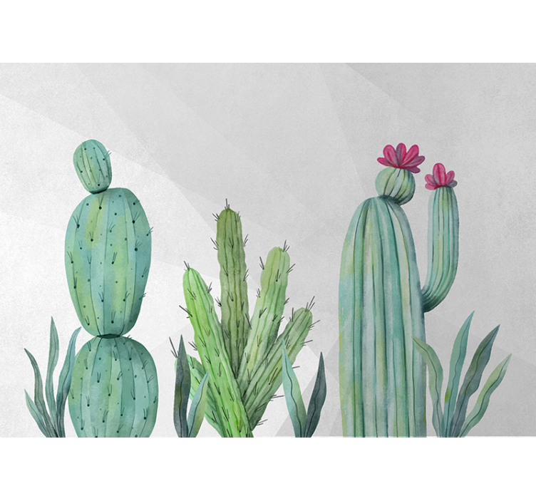 Tapisserie nature cactus design floral - TenStickers