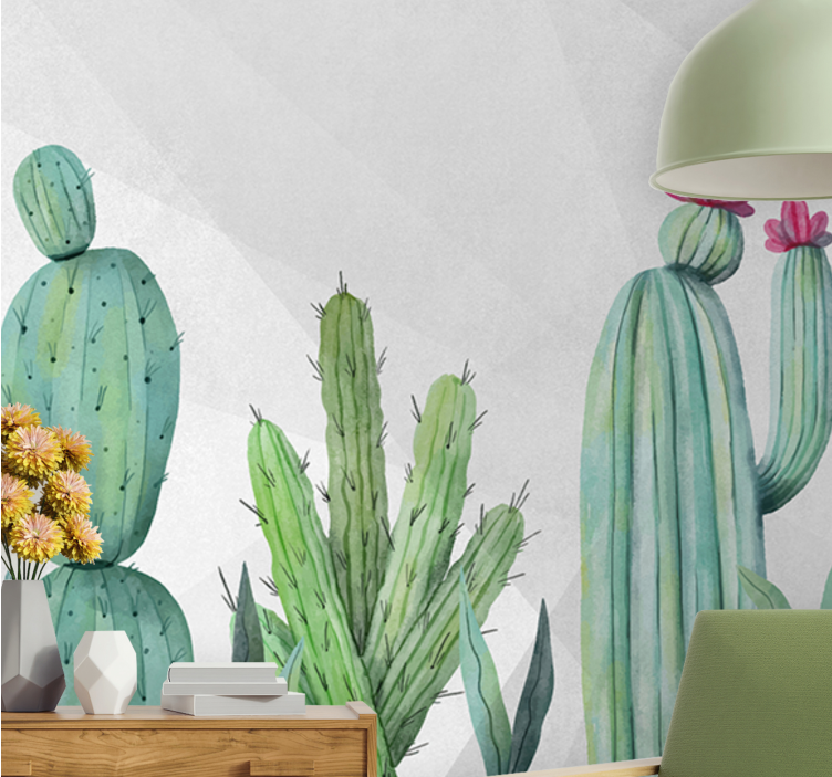 Tapisserie nature cactus design floral - TenStickers