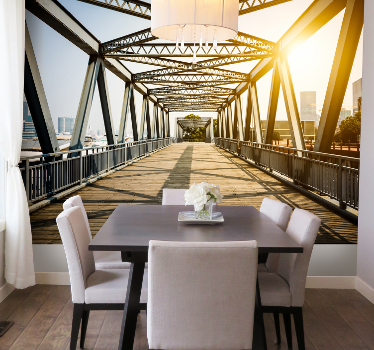 Papier peint pont effet 3d - TenStickers