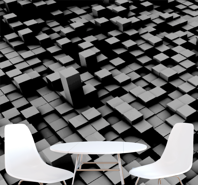 Papier peint 3D Fond de cubes noirs - TenStickers