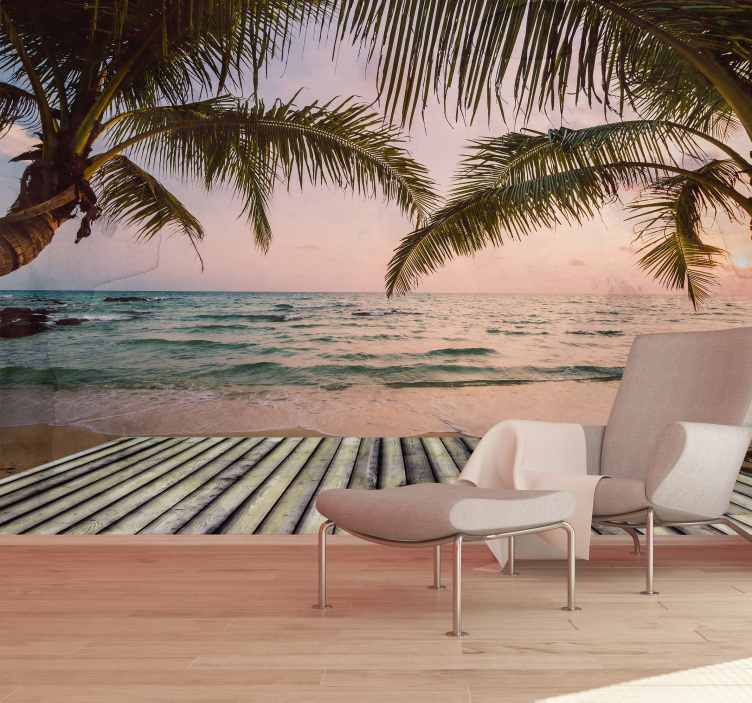 Papier peint 3D Plage paradisiaque - TenStickers