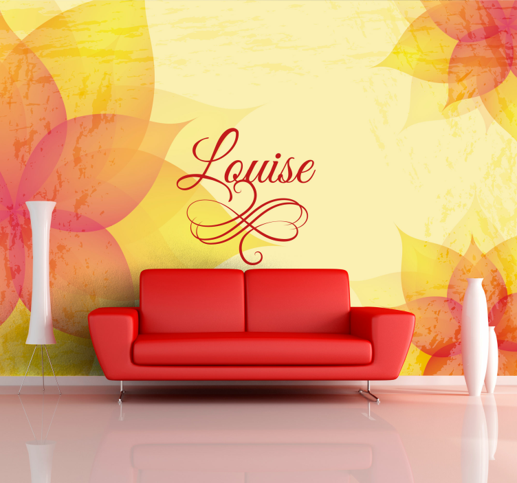 Papier peint fleuri Floral jaune péronalisé - TenStickers