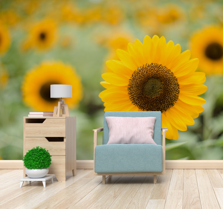 Photo murale 3D Champ de tournesols - TenStickers