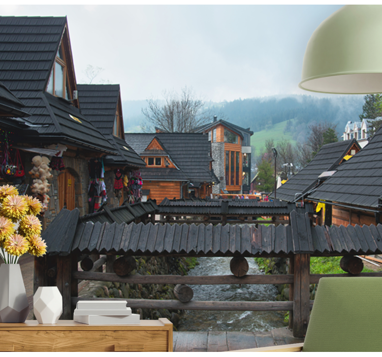 Papier peint mural pays et ville Rue zakopane - TenStickers