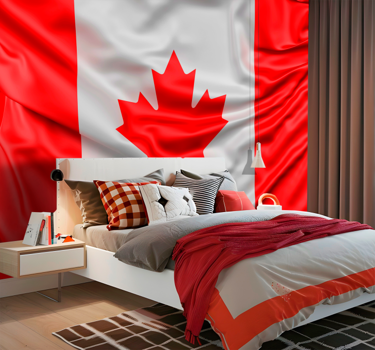 Tapisserie murale villes et de pays drapeau canadien - TenStickers
