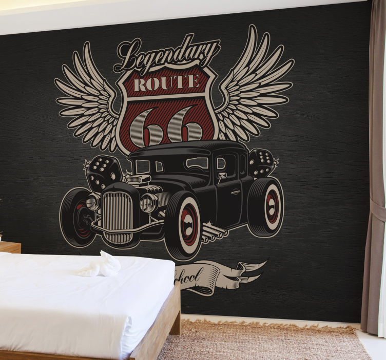 Papier peint mural de voitures Itinéraire de service - TenStickers