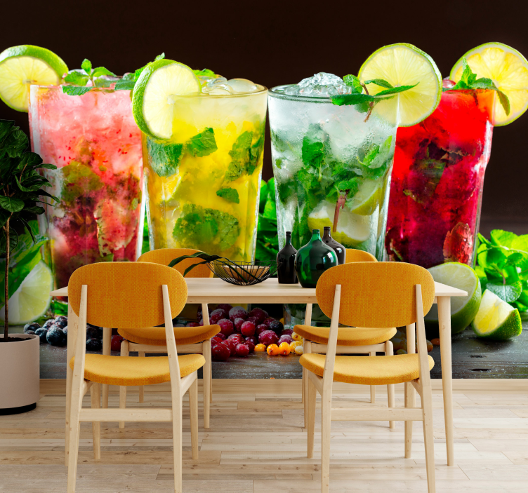 Papier peint cuisine Cocktails de fruits - TenStickers