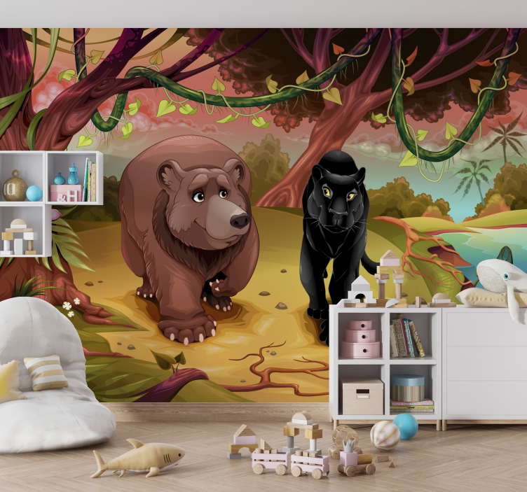 Photo murale enfant Animaux dans jungle - TenStickers