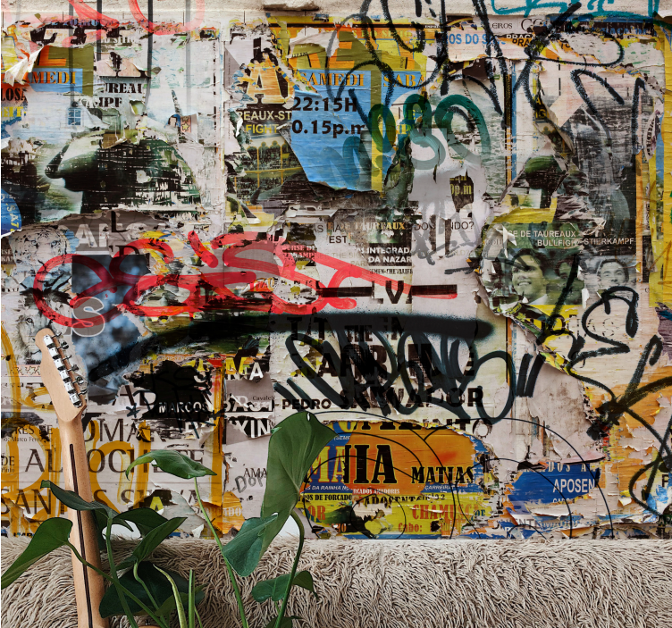 Papier peint mural art urbain Vieilles affiches déchirées - TenStickers