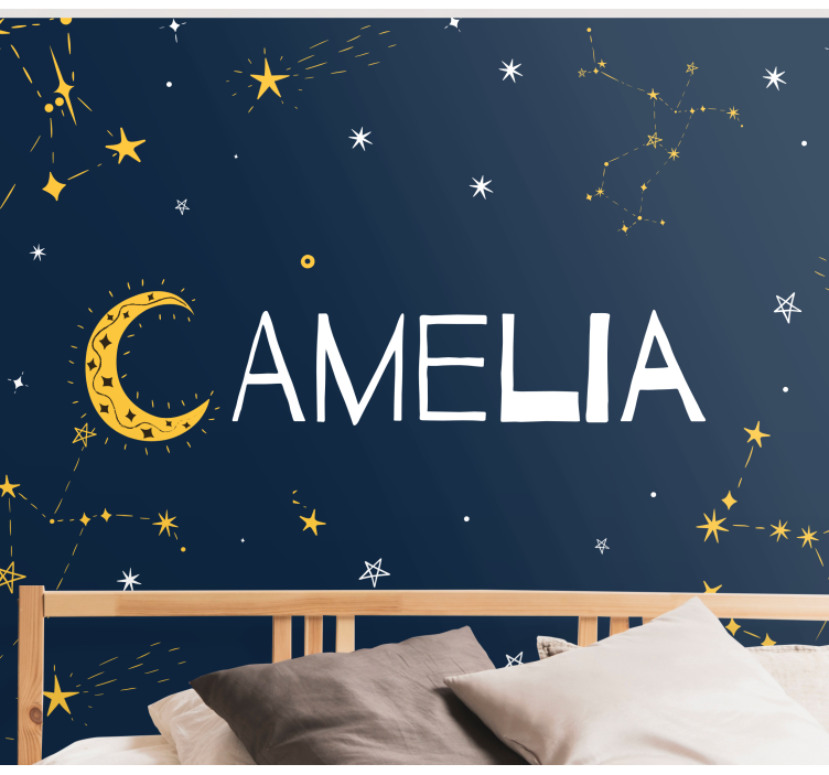 Papier peint chambre ado Constellations et lune - TenStickers