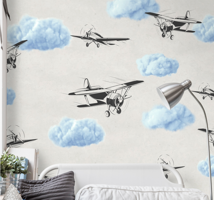 Papier peint mural ciel Avions dans le ciel - TenStickers