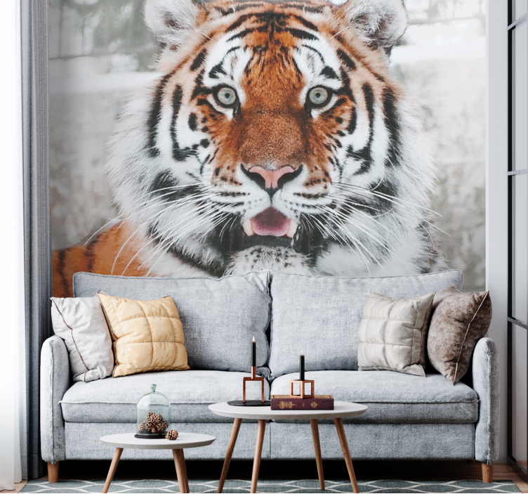 Papier peint mural d'animaux Dominant beau tigre - TenStickers