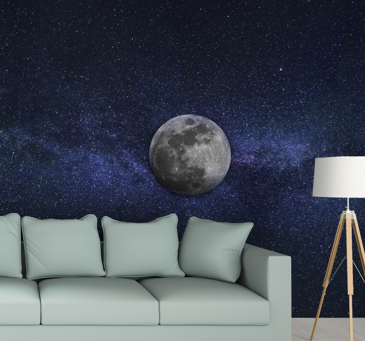 Photo murale Pleine lune et étoiles - TenStickers