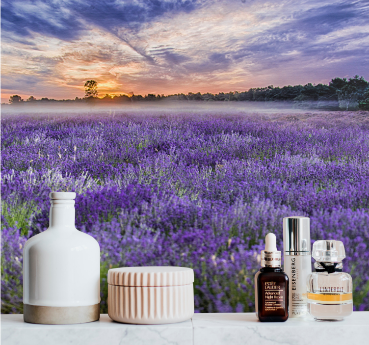 Papier peint nature Couleurs esthétiques des champs de lavande - TenStickers