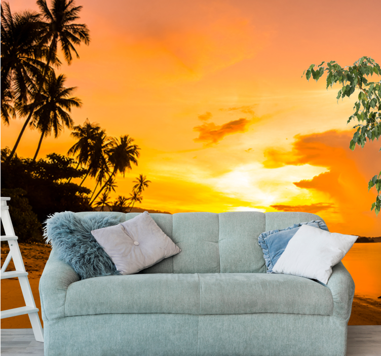 Photo murale coucher de soleil tropical - TenStickers