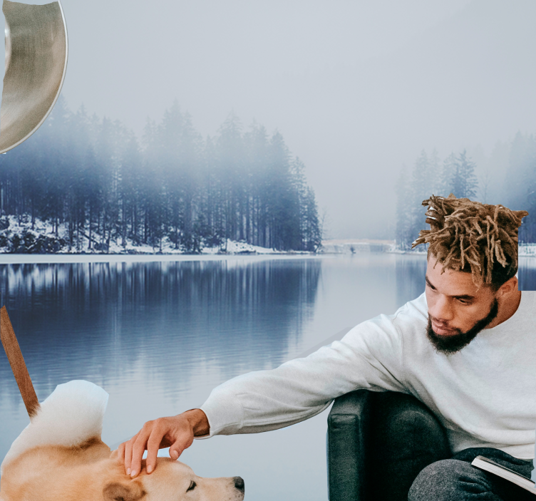 Papier peint nature Forêt brumeuse d'hiver - TenStickers