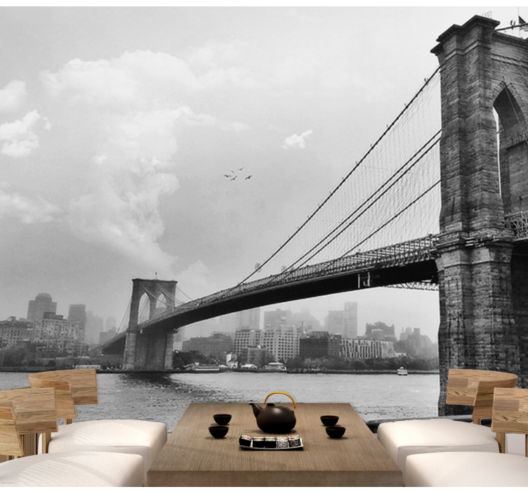 Papier peint new york Pont de new york - TenStickers