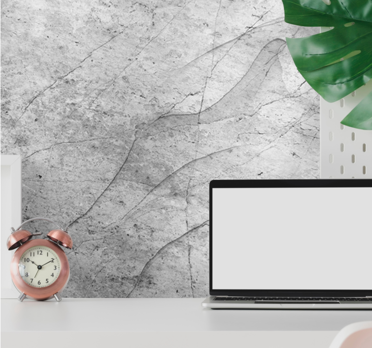 Photo murale design marbre blanc texture noire - TenStickers