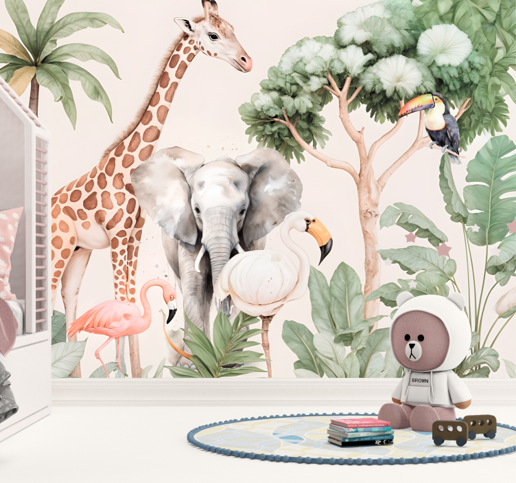 Tapisserie autres animaux paysage de savane - TenStickers