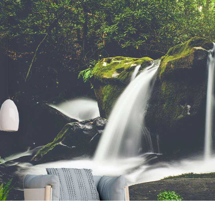 Tapisserie cascade scène de cascade naturelle - TenStickers