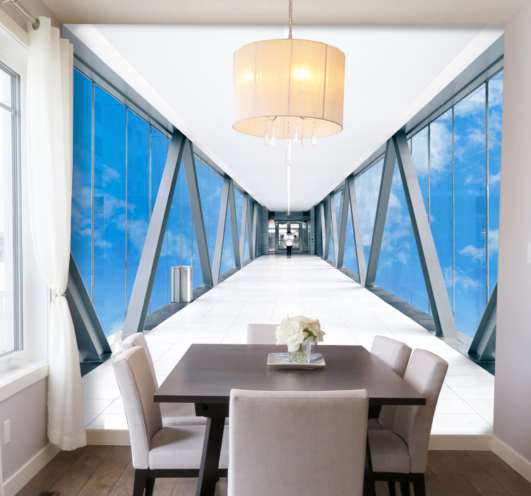 Tapisserie 3d vue imprenable sur le couloir - TenStickers