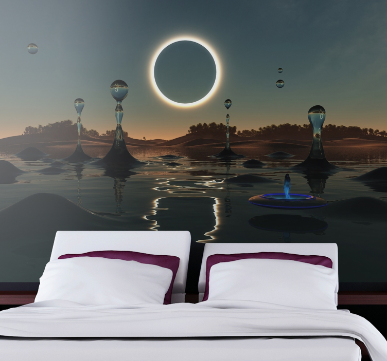 Tapisserie espace scène d'eau céleste - TenStickers