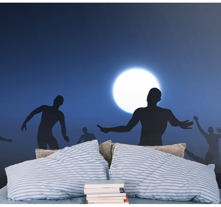 Tapisserie fantaisie silhouettes sous la lune - TenStickers