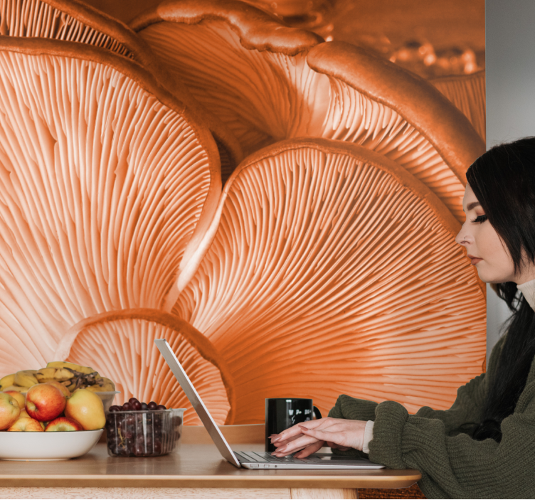 Tapisserie fleur affichage texture champignon - TenStickers