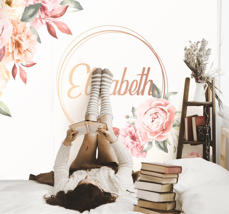 Tapisserie fleur arrangement botanique personnalisé - TenStickers