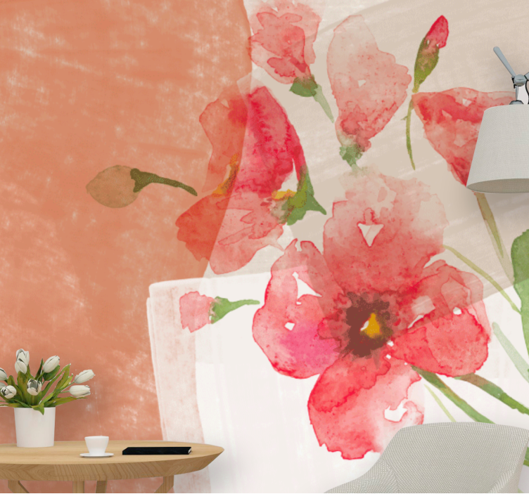 Tapisserie fleur design aquarelle florale - TenStickers