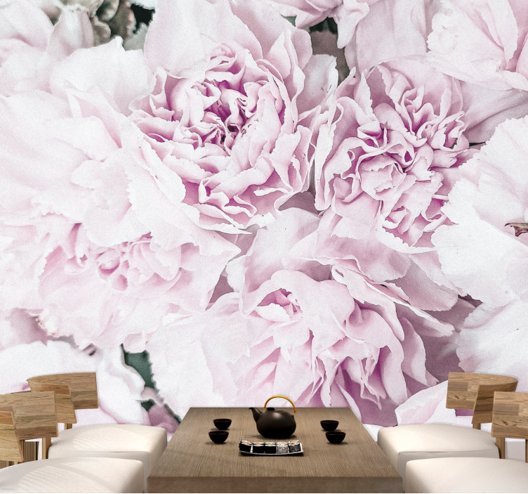 Tapisserie fleur fleurs roses douces - TenStickers