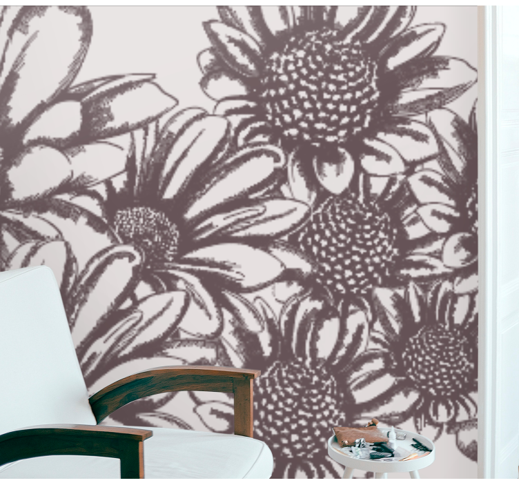 Tapisserie fleur motif fleur de marguerite - TenStickers