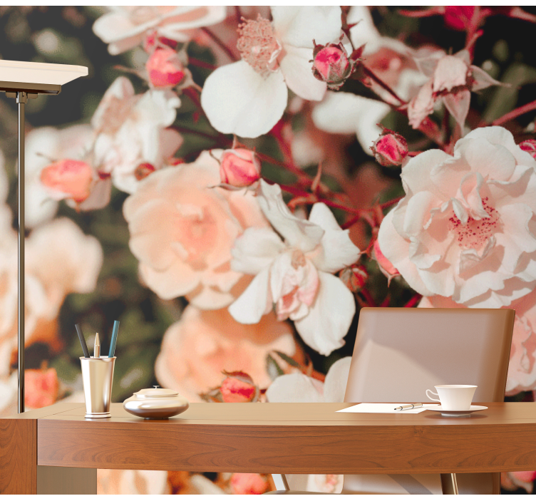 Tapisserie fleur pétales de rose en fleurs - TenStickers