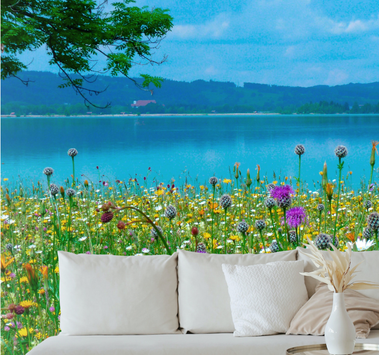 Tapisserie fleur prairie luxuriante - TenStickers