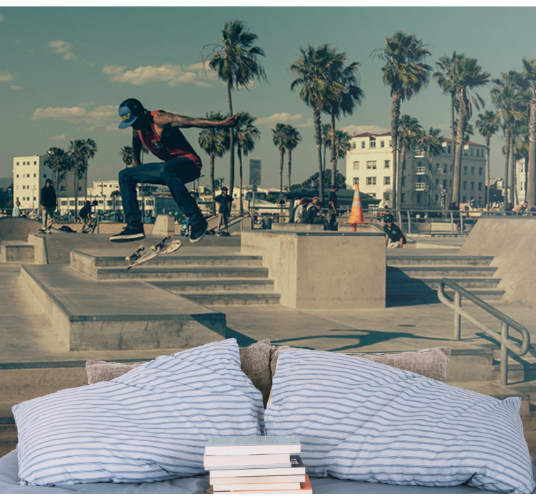 Tapisserie graffiti skateur en action - TenStickers